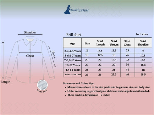BookMyCostume Blue Frills Shirt Kids Fancy Dress Costume