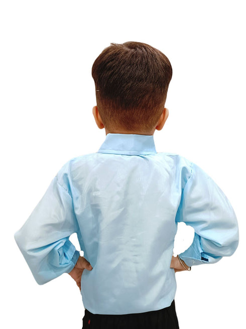 BookMyCostume Blue Frills Shirt Kids Fancy Dress Costume