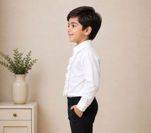 White Frills Shirt Kids Fancy Dress Costume