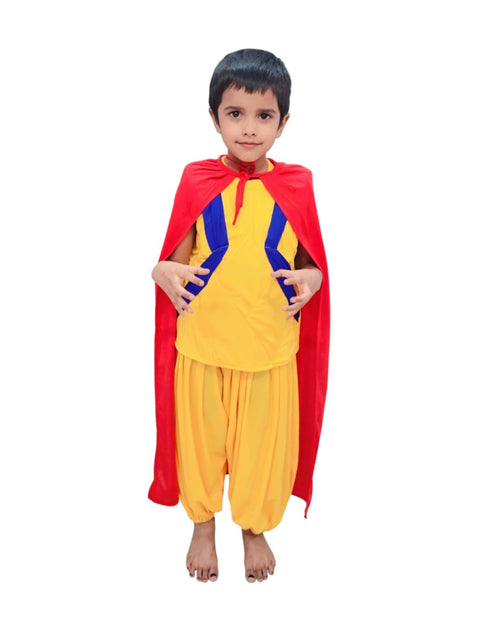 BookMyCostume Brave Power Hero Outfit | Superhero Costumes for Kids | Action Warrior Style Super Hero Costumes for Boys | Indian Super Hero Dress for Fancy Dress Competition & Party