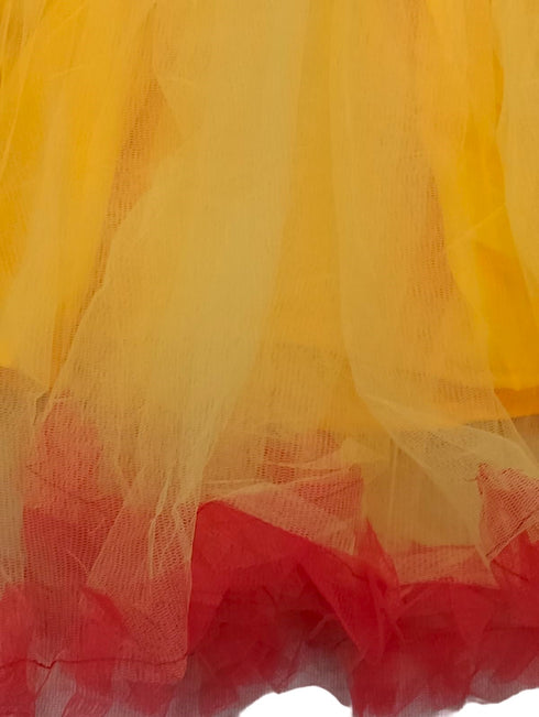 BookMyCostume Red & Yellow Fire Western Dance Skirt Girls Fancy Dress Costume - Premium