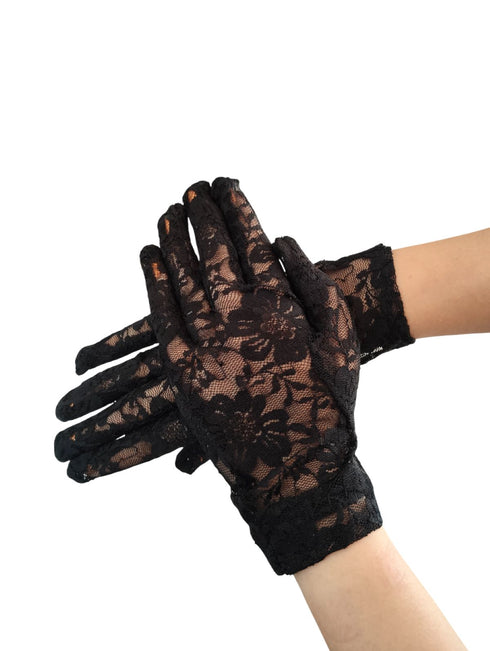 Black Hand Lace Gloves Dance Costume Accessory for Girls