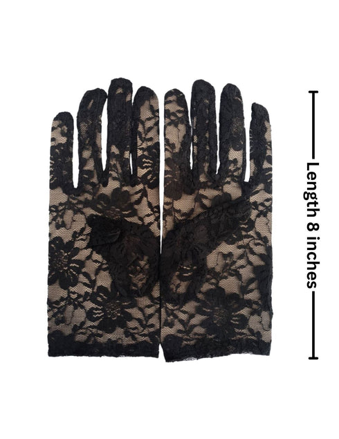 Black Hand Lace Gloves Dance Costume Accessory for Girls