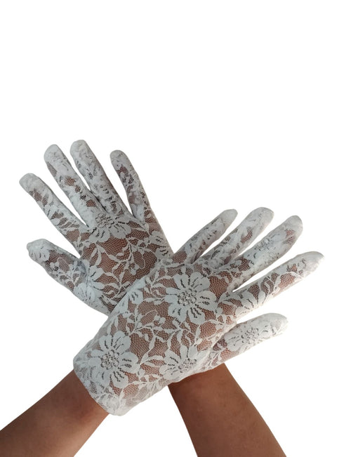 White Hand Lace Gloves Dance Costume Accessory for Girls