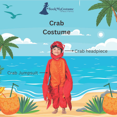 BookMyCostume Crab Aquatic Animal  Kids Fancy Dress Costume