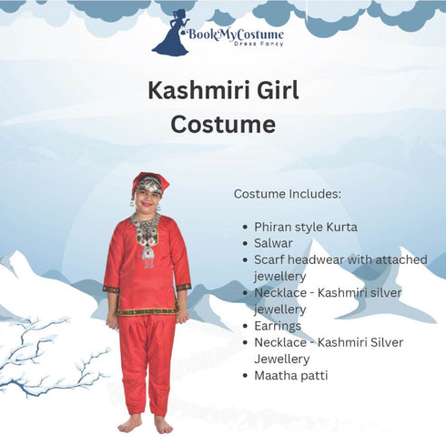 BookMyCostume Kashmiri Girl with Jewellery Indian State For Girl's & Women  Fancy Dress Costume