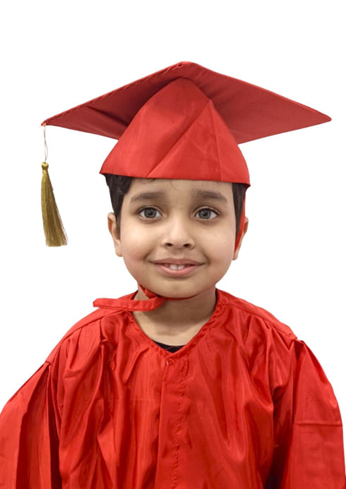 Red Graduate Scholar Cap Graduation Day Kids & Adults Fancy Dress Costume Accessory