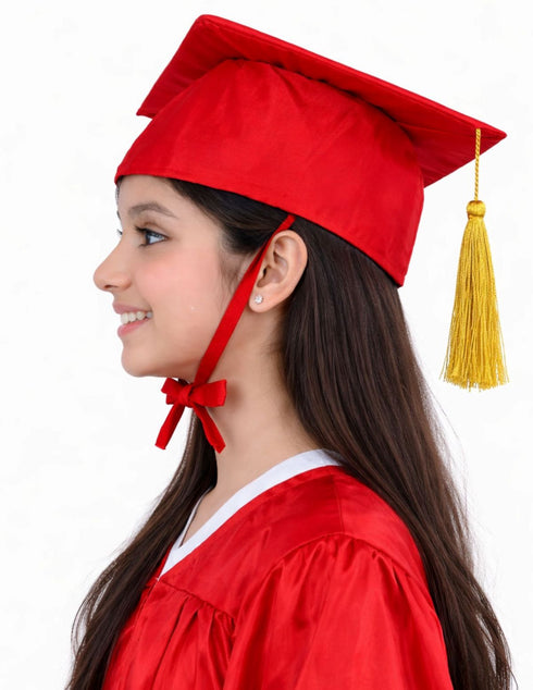 Red Graduate Scholar Cap Graduation Day Kids & Adults Fancy Dress Costume Accessory