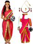 Rani Laxmi Bai Saree with Jewellery Jhansi Ki Rani Freedom Fighter Manikarnika for Girl Kids and Adult Fancy Dress Costume