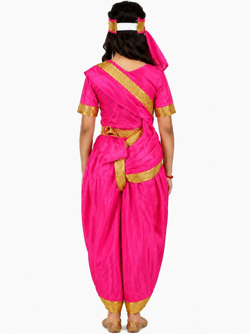 Rani Laxmi Bai Saree with Jewellery Jhansi Ki Rani Freedom Fighter Manikarnika for Girl Kids and Adult Fancy Dress Costume