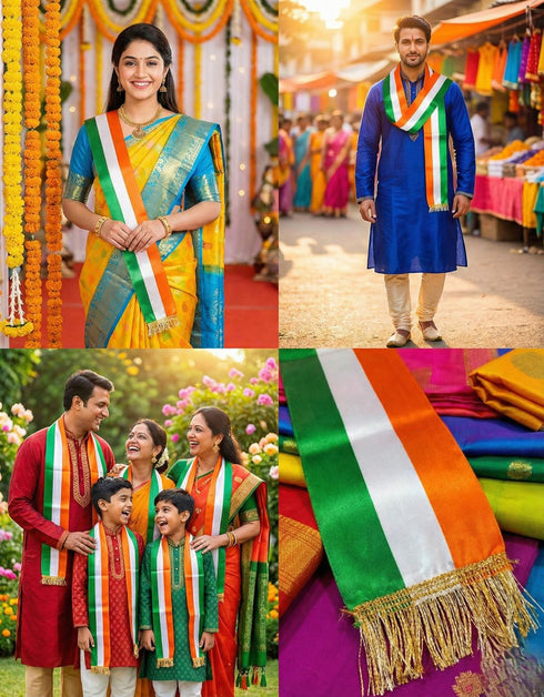 Tricolour Stole Tiranga Independence Day Kids & Adults Costume Accessory