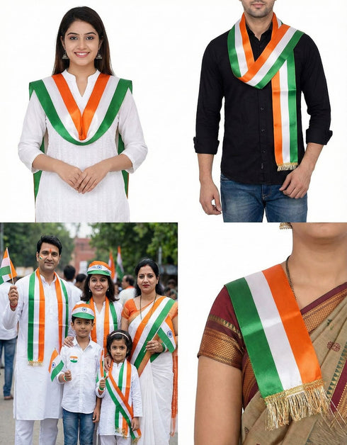 Tricolour Stole Tiranga Independence Day Kids & Adults Costume Accessory