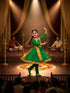 Kathak Indian Classical Dance Costume for Girl's and Women-Green | Without Jewellery