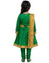Kathak Indian Classical Dance Costume for Girl's and Women-Green | Without Jewellery