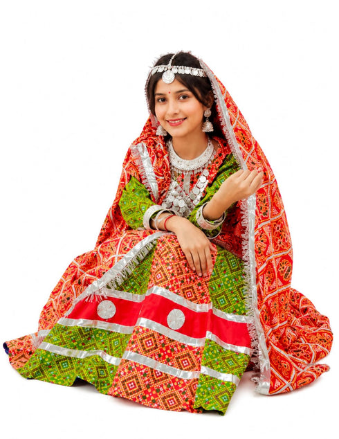 Rajasthani Girl With Traditional Jewellery Indian State Fancy Dress Costume For Girls And Females