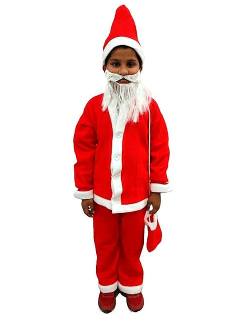 BookMyCostume Santa Claus With Beard Complete Set Christmas Kids & Adults Fancy Dress Costume - Premium