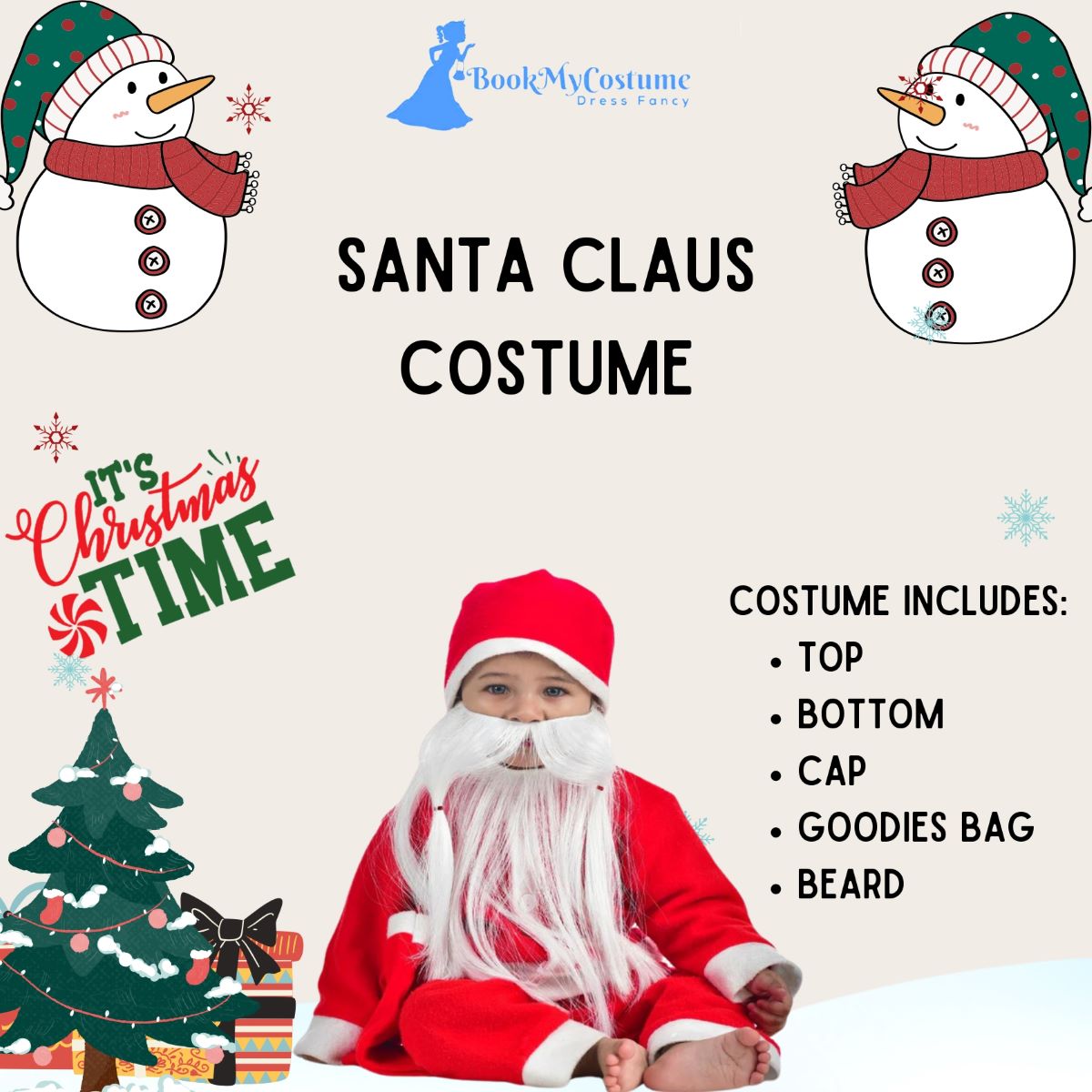 thumbnail image 2 of 4pcs Kids Costume Santa Claus Suit With Hat Belt For Children Boy 3-5 Years Old 2 of 12