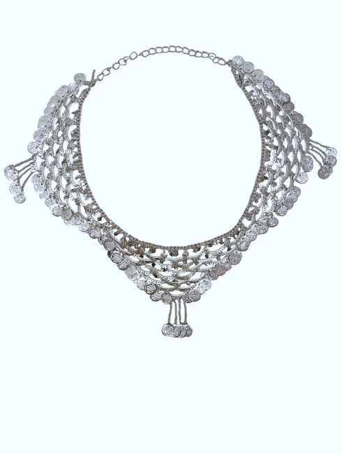 Indian Gypsy Banjara Silver Coin Heavy Waist Chain Kamarband Fancy Dress Costume Accessory for Girls