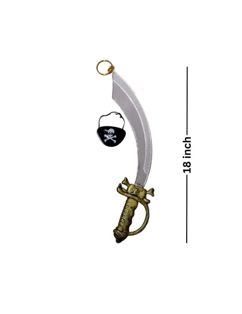 Pirate Cutlass Sword Eye Patch Earring Set Kids and Adults Fancy Dress Costume Accessory for Halloween