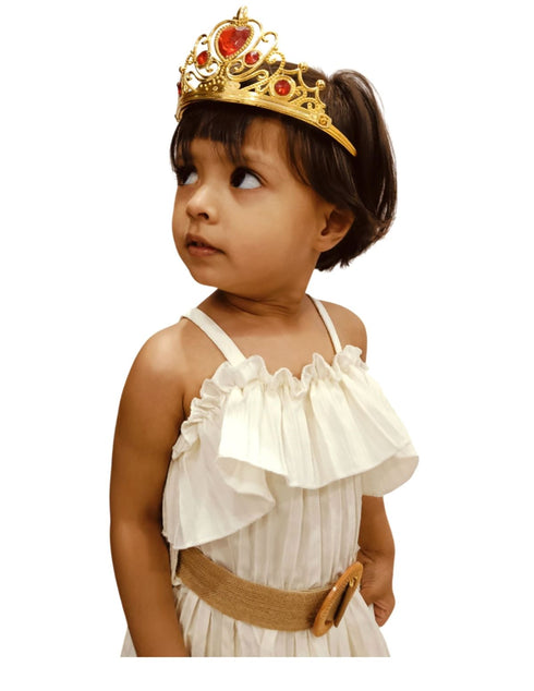 Royal Golden Princess Tiara Crown HeadBand Fancy Dress Costume Accessory for Girls