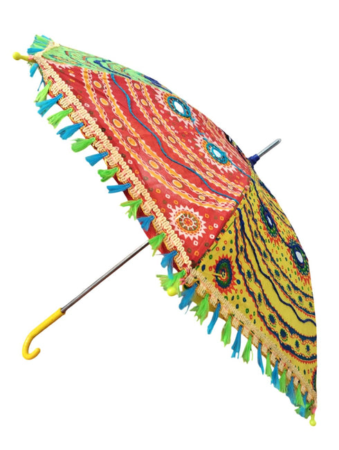 Artistic Hand Embroidered Fashionable Cotton Parasol Umbrella Kids & Adults Costume Accessories