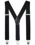 Trendy Black Formal Unisex Premium Suspenders Adults Fancy Dress Costume Accessory