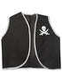 Black Pirate Captain 5 Pcs Kids Costume Set (8-12 Years) - Synthetic Jacket, Plastic Pirate Hook, Eyepatch, Loot Bag & Bandana Cap