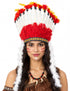 Tribal Fiery Feather Headdress Crown Fancy Dress Costume for Adults