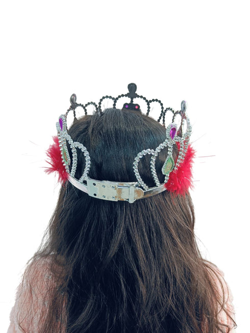 Medieval Princess Dangling Feather Tiara Crown HeadBand Fancy Dress Costume Accessory for Girls