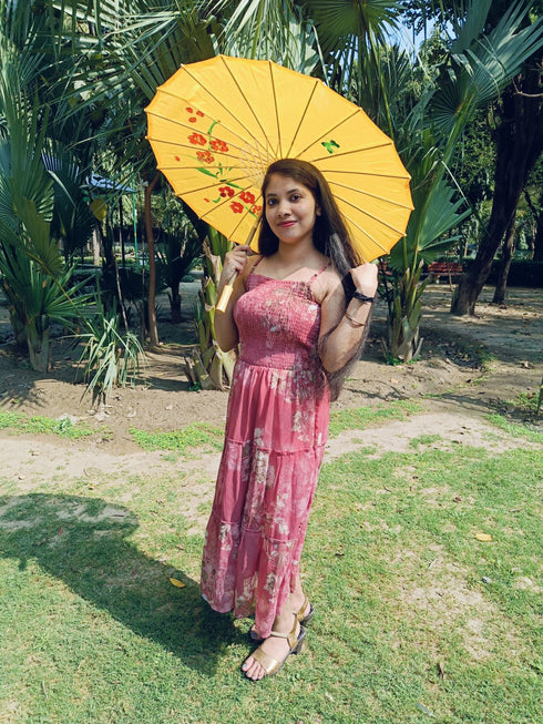 Yellow Umbrella Japanese Kimono Dance Kids & Adults Costume Accessory