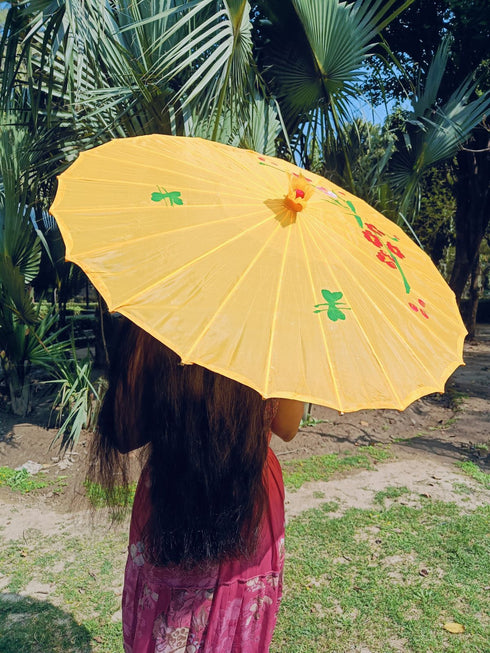 Yellow Umbrella Japanese Kimono Dance Kids & Adults Costume Accessory
