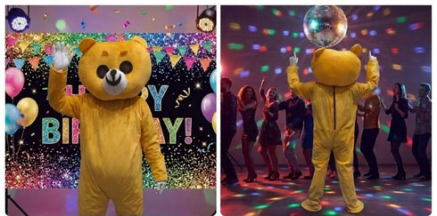 Buy Funny Yellow Prank Bear Mascot Costume For Instagram Youtube Videos Making & Events | Adults | Full Size