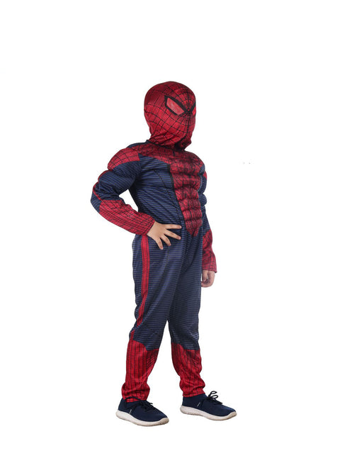 BookMyCostume Red Blue Superhero Muscle Look Kids Fancy Dress Costume - Imported