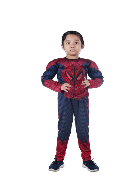 BookMyCostume Red Blue Superhero Muscle Look Kids Fancy Dress Costume - Imported