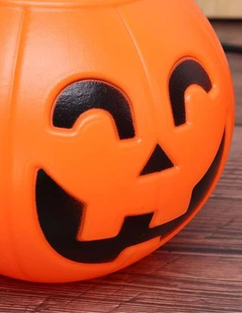 Halloween Pumpkin Plastic Trick & Treat Candy Basket Party Fancy Dress Accessory