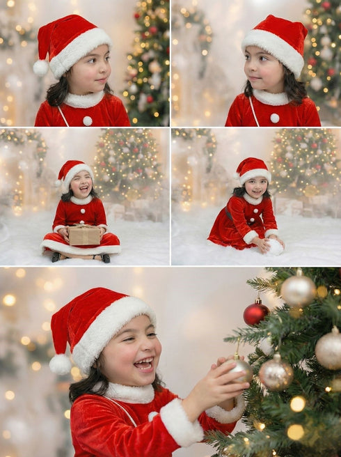 Christmas Dress for Girls Santa Theme Frock Fancy Dress Costume | Santa Girl Costume - Premium