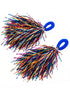 Multi color Pom Poms Cheerleader Dance Kids & Adults Costume Accessory