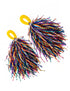 Multi color Pom Poms Cheerleader Dance Kids & Adults Costume Accessory