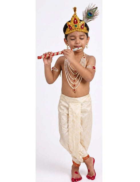 Krishna Light Pearl Jewellery Set for Kids/Janmashtami/Krishna Accessory for Kids/Infant Bal Gopal/Kanha Bal Krishna Mukut/Krishna Jewelry Set 0-8 Years