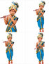 Krishna Costume with Heavy Jewellery and Pagdi and Brocade - Janmashtami Complete Premium Dress for Baby Kanha Boys & Girls - Light Blue