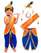 Krishna Costume with Heavy Jewellery and Mukut Set - Janmashtami Premium Dress for Baby Kanha Boys & Girls - Blue & Orange