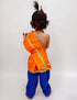 Krishna Costume with Heavy Jewellery and Mukut Set - Janmashtami Premium Dress for Baby Kanha Boys & Girls - Blue & Orange