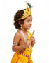 BookMyCostume Krishna Yellow Polka Dot Costume Dhoti Patka with Heavy Pearl Jewellery and Mukut Set - Janmashtami Dress Costume for Baby Kanha - Boys & Girls