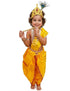Krishna Yellow Polka Dot Costume Dhoti Patka with Heavy Pearl Jewellery and Mukut Set - Janmashtami Dress Costume for Baby Kanha - Boys & Girls
