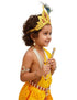 Krishna Yellow Polka Dot Costume Dhoti Patka with Heavy Pearl Jewellery and Mukut Set - Janmashtami Dress Costume for Baby Kanha - Boys & Girls