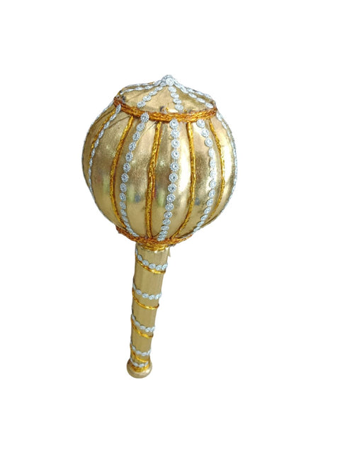 BookMyCostume Royal Golden Gada Mace Club Hanuman Costume Accessory Traditional Weapon Plastic Toy for Kids and Boys - 22 Inches