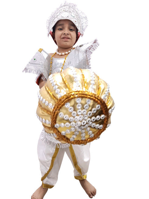 BookMyCostume Royal Golden Gada Mace Club Hanuman Costume Accessory Traditional Weapon Plastic Toy for Kids and Boys - 22 Inches