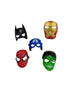Pack of 5 Superhero Plastic Mask Kids Fancy Dress Accessories