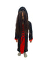 Red and Black Halloween Costume for Girls | Witch Costume for Girls Gown with Scary Attached Hood and Pumpkin Basket Combo