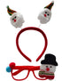 BookMyCostume Christmas Accessory Combo for Girls- Christmas Snowman Santa Eye Glasses and Christmas Bouncing Snowman Headband for Girls